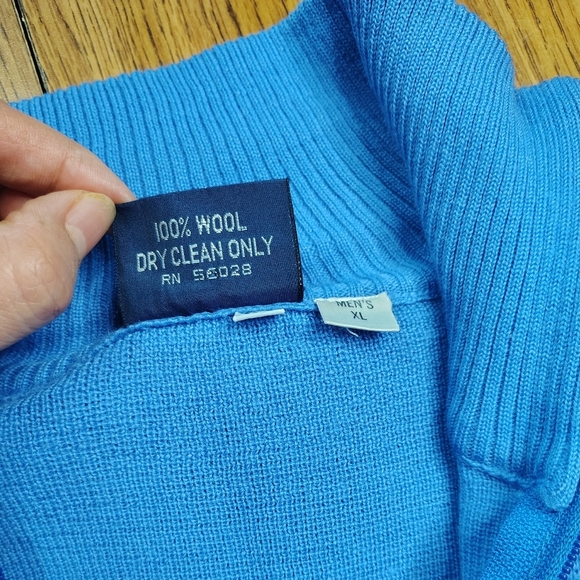Serac 100% wool sweater, ½ zipper, pullover Men's Turtleneck Winter Blue sz XL. - Picture 11 of 14